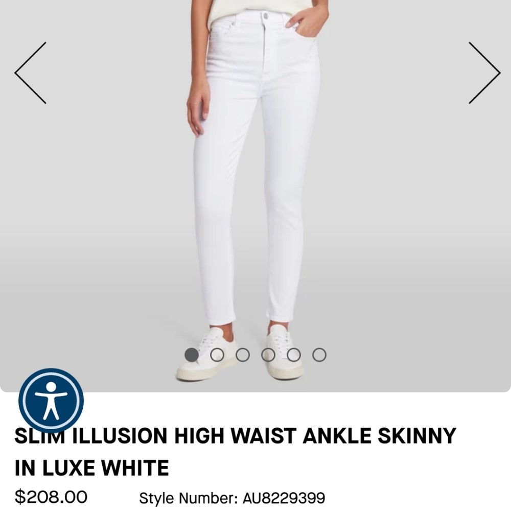 7forAllMankind Size 4/27 skinny ripped jeans white